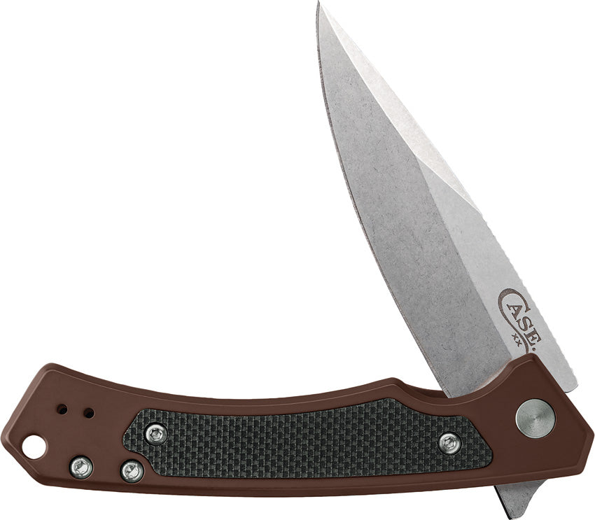 Case Cutlery Marilla Framelock Brown folding knife with S35VN drop point blade, model 25885