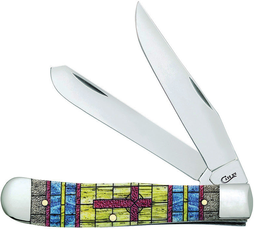 Case Cutlery Trapper Stained Glass Cross 38713 by Case Cutlery