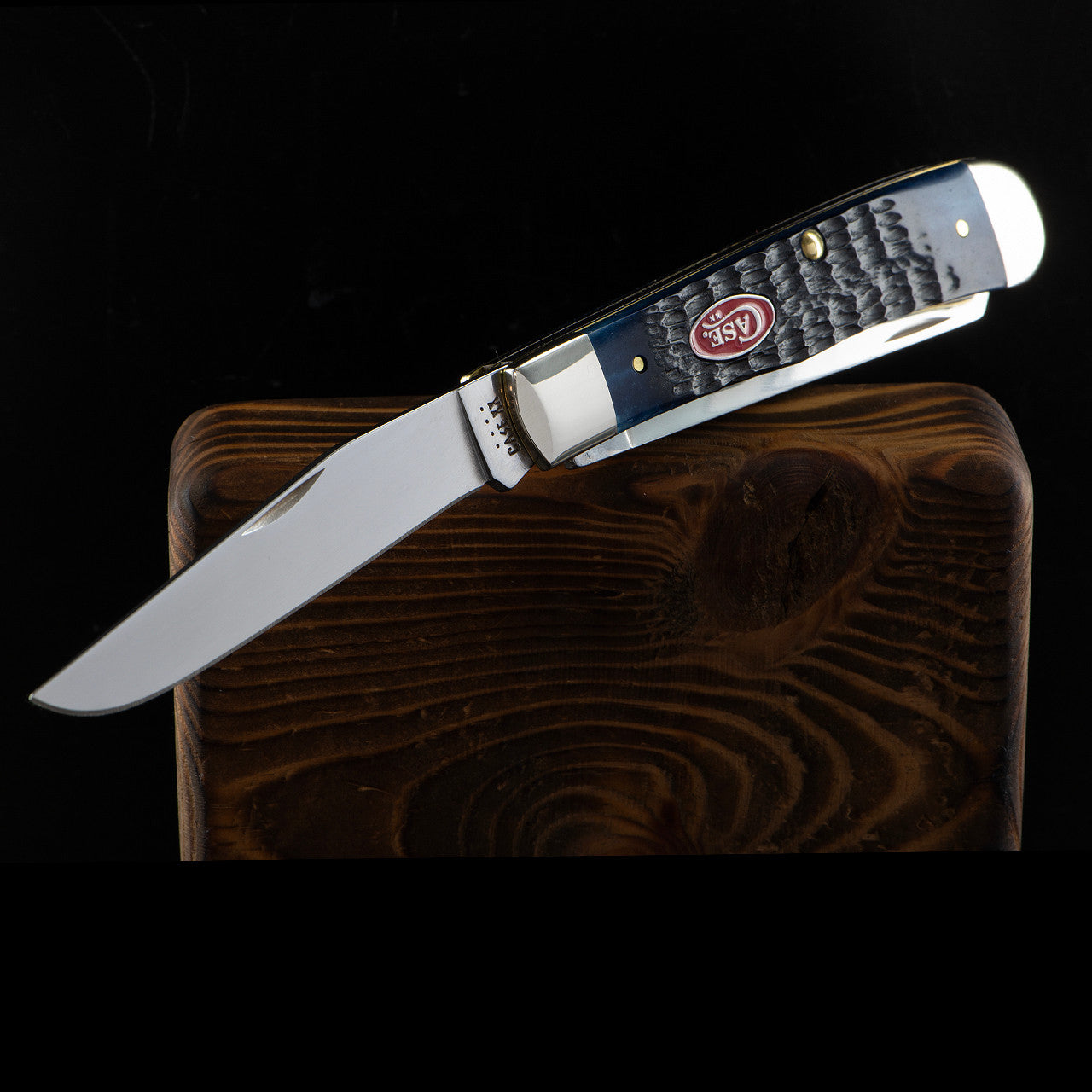 Case 7051 Trapper Folding Pocket Knife with Navy Blue Bone Handle
