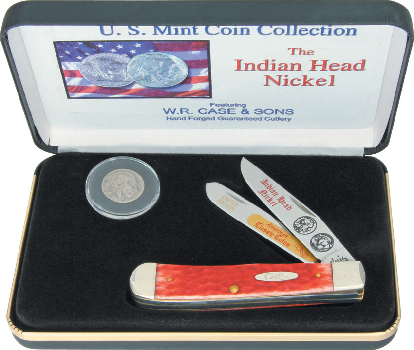 Case Cutlery Indian Head Nickel Trapper Set CAT-IHN\RPB by Case Cutlery