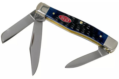 Case 7049 Medium Stockman Folding Pocket Knife with Navy Blue Bone Handle
