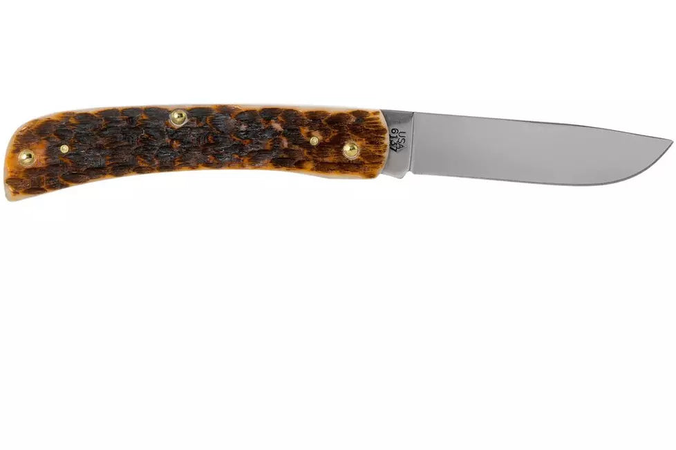 Case Sod Buster Jr Amber Jigged Bone, 30092, CV pocket knife
