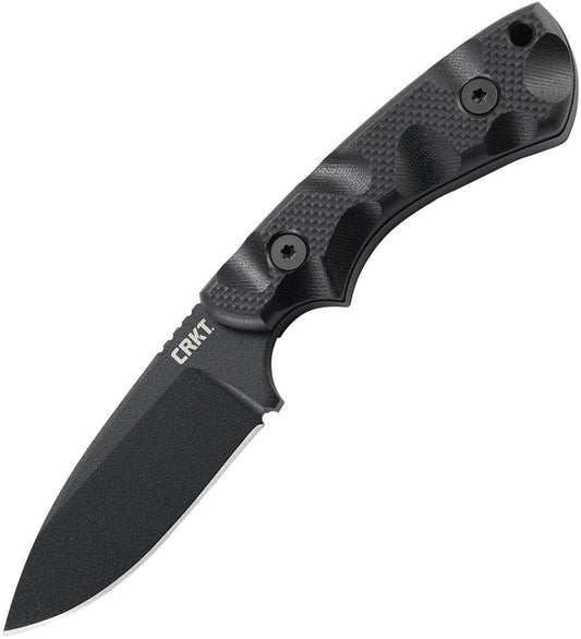 CRKT Siwi Drop Point Fixed Blade Knife Black G-10 (3.34" Black) 2082