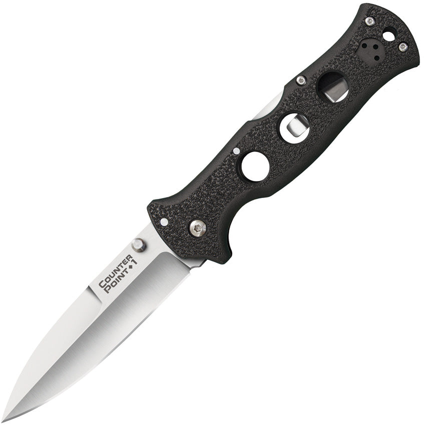 Cold Steel Counter Point 4" AUS10A Folding Knife – Black Griv-Ex Handle (CS10AB)