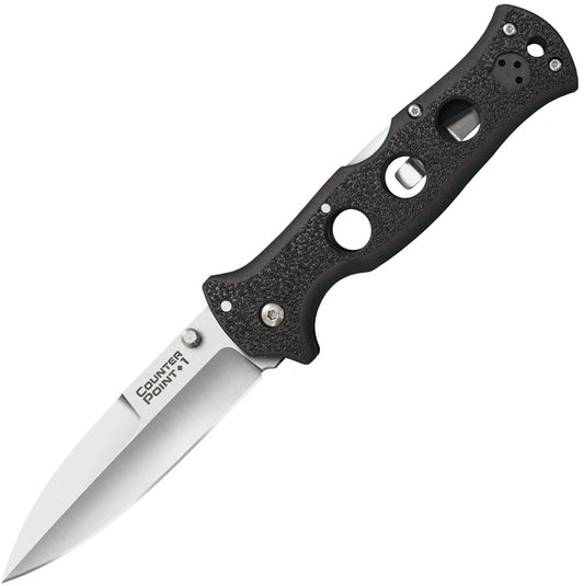 Cold Steel Counter Point 4" AUS10A Folding Knife – Black Griv-Ex Handle (CS10AB)