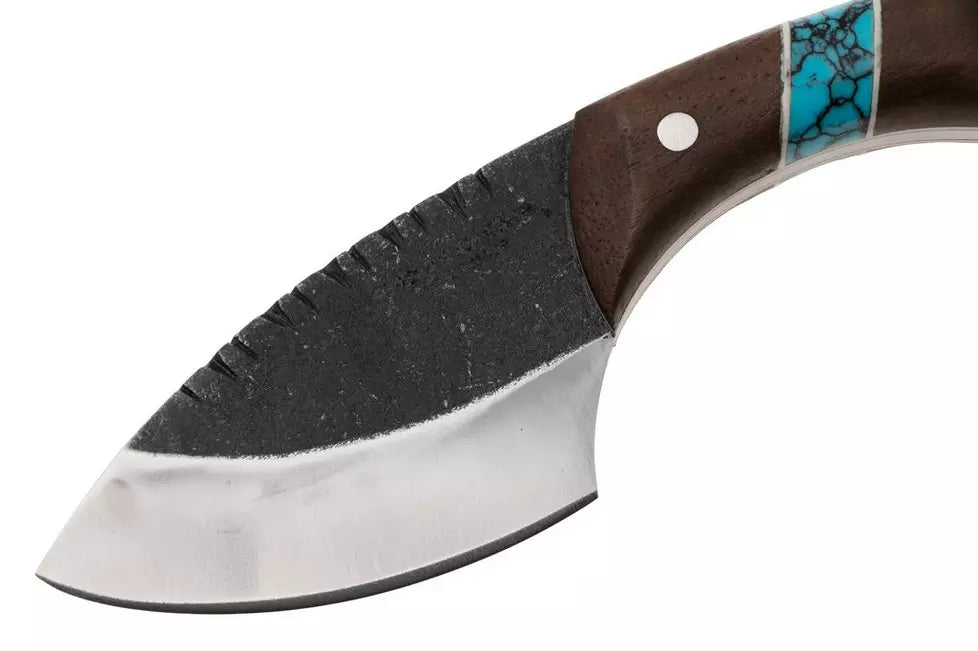Condor Blue River Skinner CTK112-3.5-4C, Brut De Forge 440C, Walnut Turqouise Stone, fixed knife
