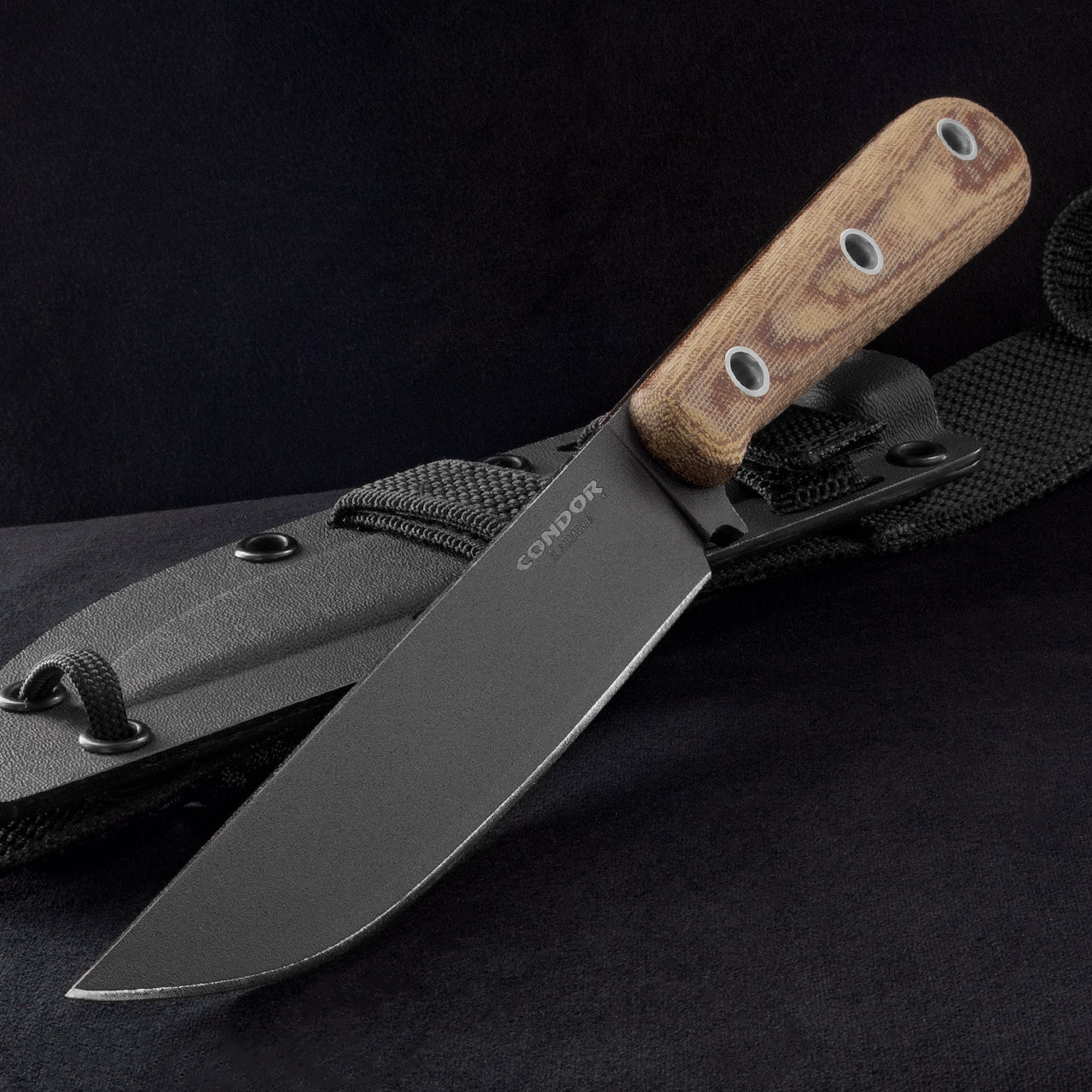 Condor 181556 Skirmish Steel Blade Knife with Natural Canvas Micarta Handle
