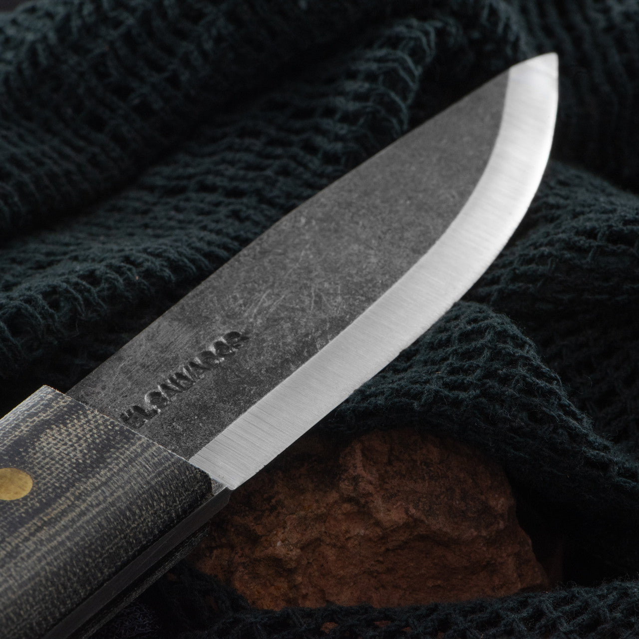 Condor Woodlaw Knife CTK248-4HC Brut De Forge 1075, Green Micarta, fixed knife
