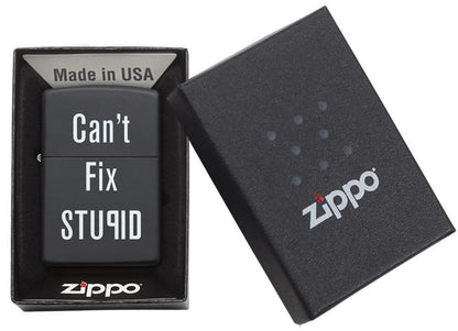 Buy Zippo UK Can't Fix Stupid Black Matte Windproof Lighter  at Mjoutdorsgear