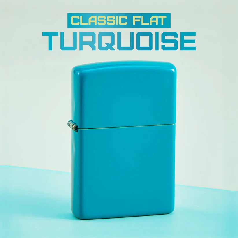 Zippo Classic Flat Turquoise Windproof Lighter – Made in USA - Shop now at Mjoutdoorsgear UK