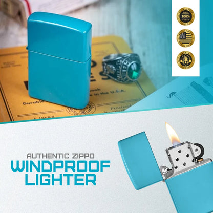 Zippo Classic Flat Turquoise Windproof Lighter – Made in USA - Shop now at Mjoutdoorsgear UK