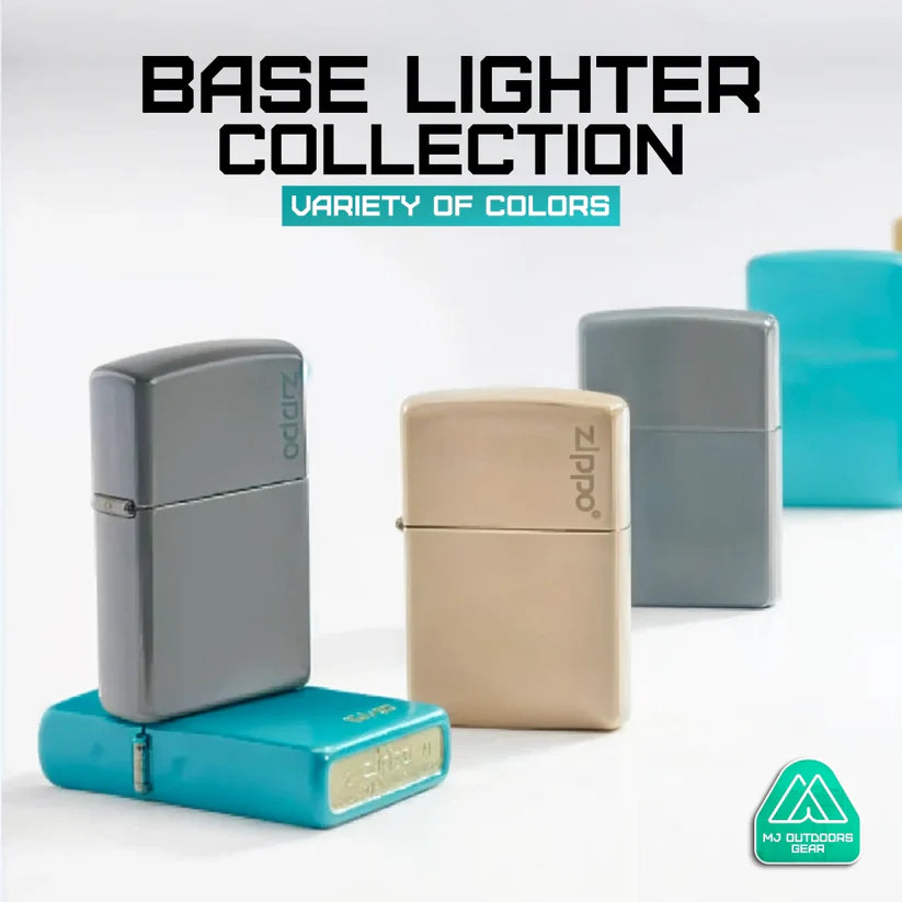 Classic Flat Turquoise Zippo Logo Basic Models Lighters - Made in USA - Shop now at Mjoutdoorsgear UK