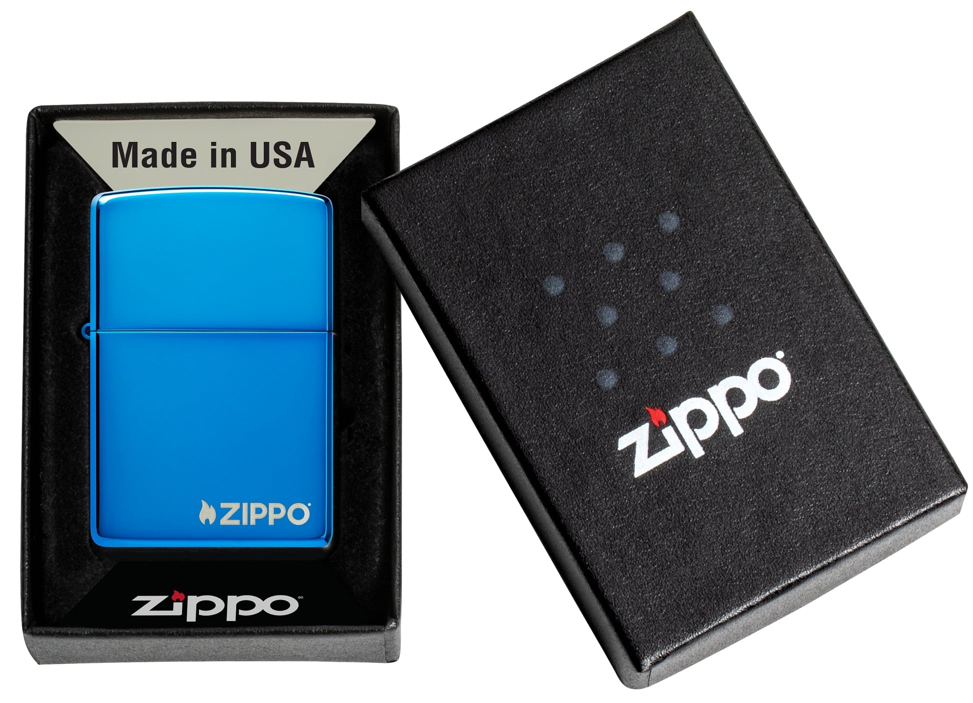Classic High Polish Blue Zippo Logo Windproof Lighter – Made in USA - Shop now at Mjoutdoorsgear UK