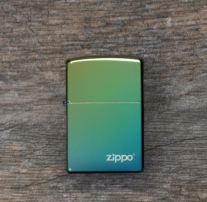 Classic High Polish Teal Zippo Logo
