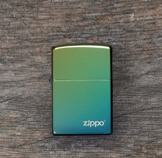 Classic High Polish Teal Zippo Logo