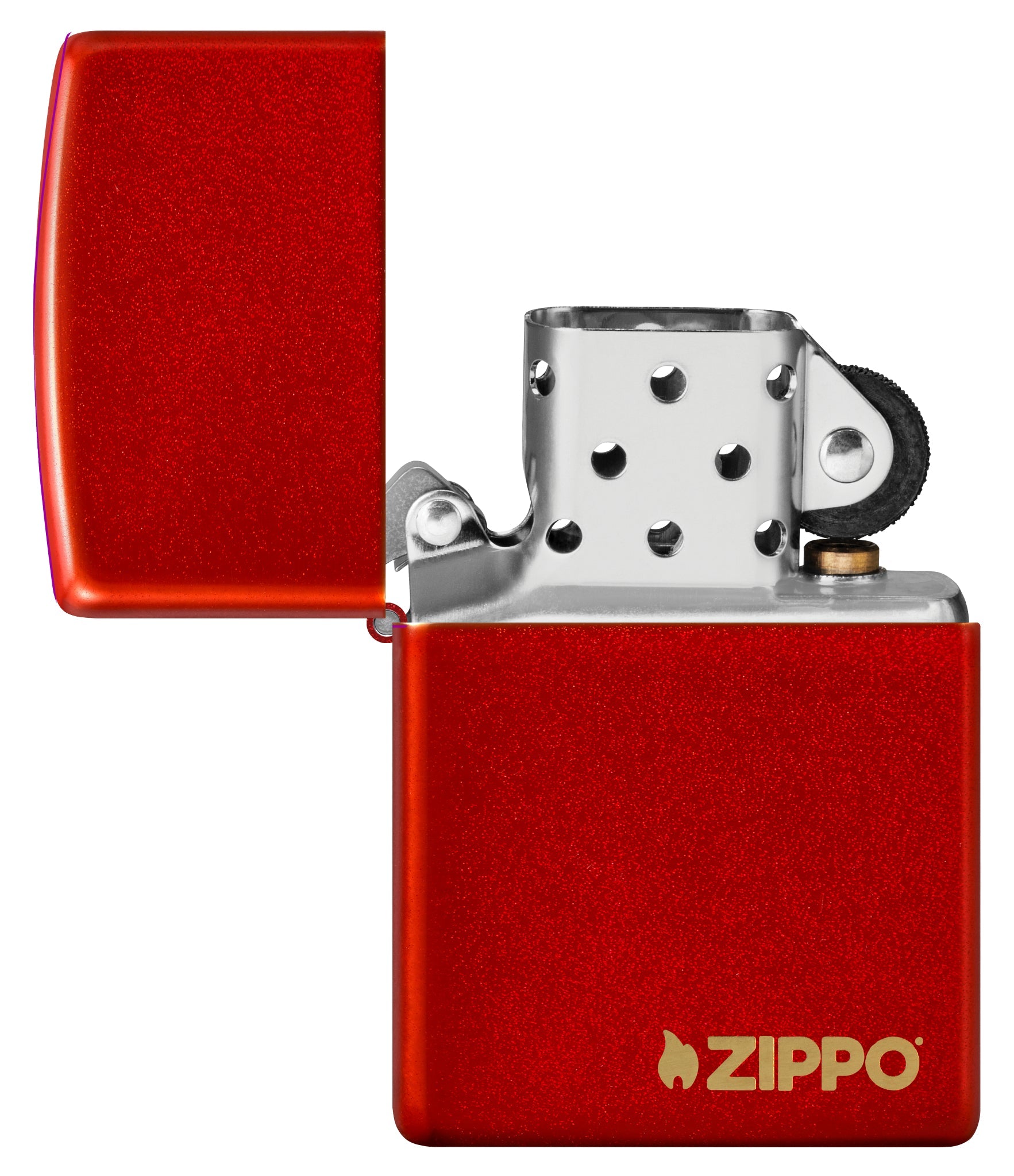 Zippo Classic Metallic Red Zippo Logo Windproof Lighter - Made in USA - Shop now at Mjoutdoorsgear UK