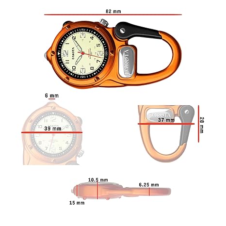 Dakota Watch Company Mini Clip Microlight Watch Orange - shop now at Mjoutdoorsgear UK