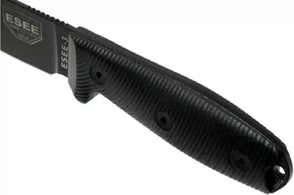 ESEE 3 Fixed Blade Knife 3D Black G-10 3.88” Black Powder Coated Drop Point ESEE3PMB001
