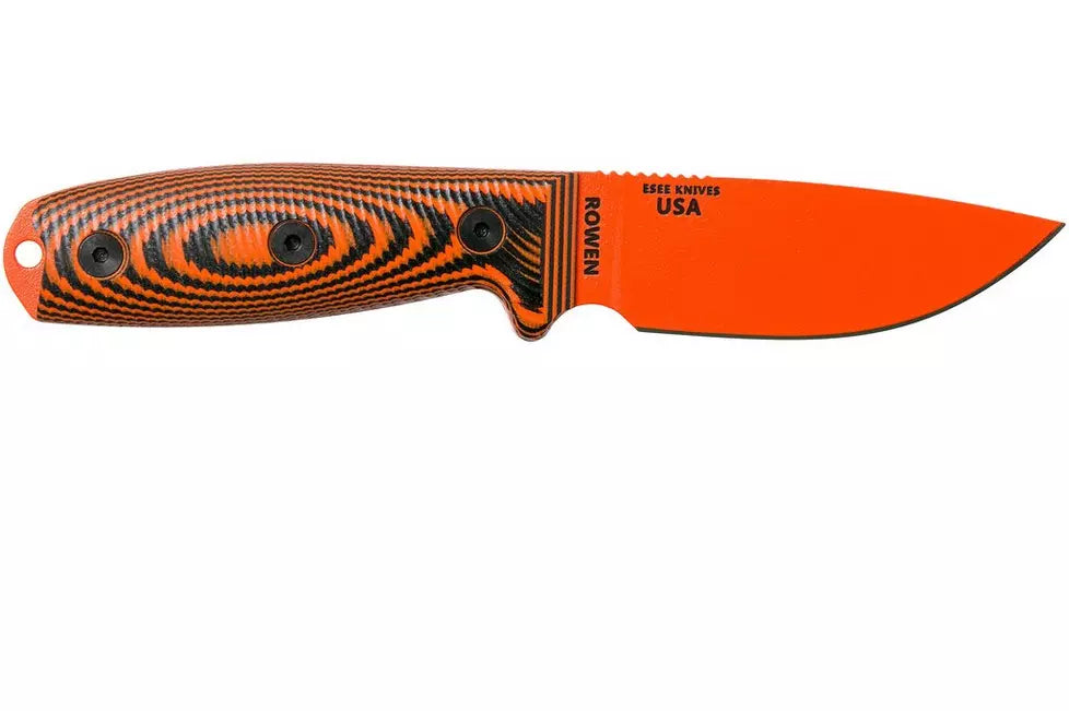 ESEE 3 Fixed Blade Knife 3.88in Plain Edge 3D G10 Micarta Orange
