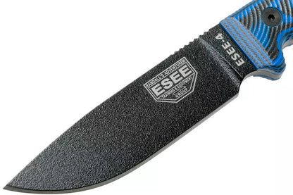 ESEE Knives ESEE 4 Fixed Blade Knife Blue/Black 3D G-10 (4.5" Black)
