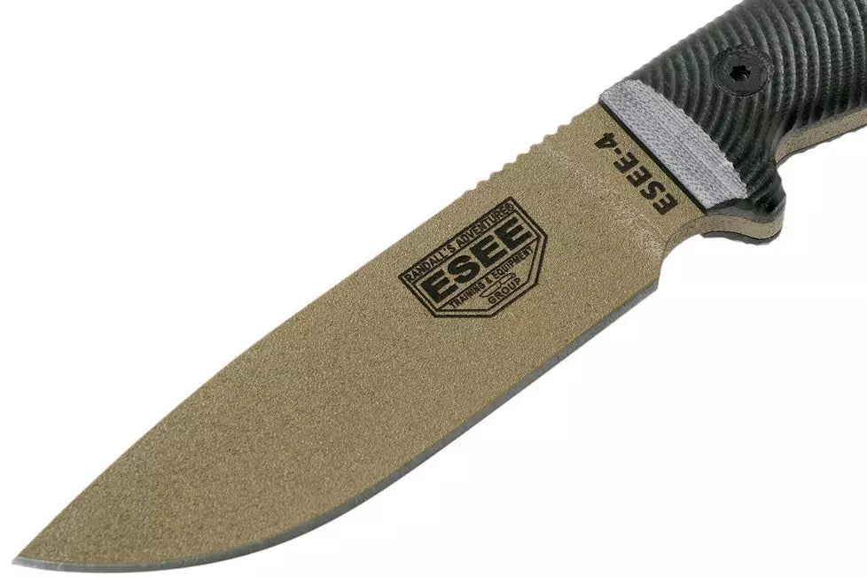 ESEE Model 4 3D Fixed Blade Knife DE Black G10 3D Handle - 4PDE-001
