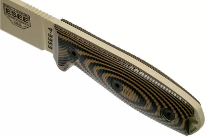 ESEE Knives ESEE-4PDT-005 Fixed Blade Knife Coyote/Black 3D G-10 (4.5" Tan)

