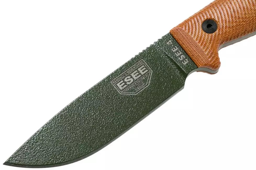 ESEE-4 3D Handle-Natural Canvas Micarta (4.50" OD Green 1095) ESEE-4POD-011
