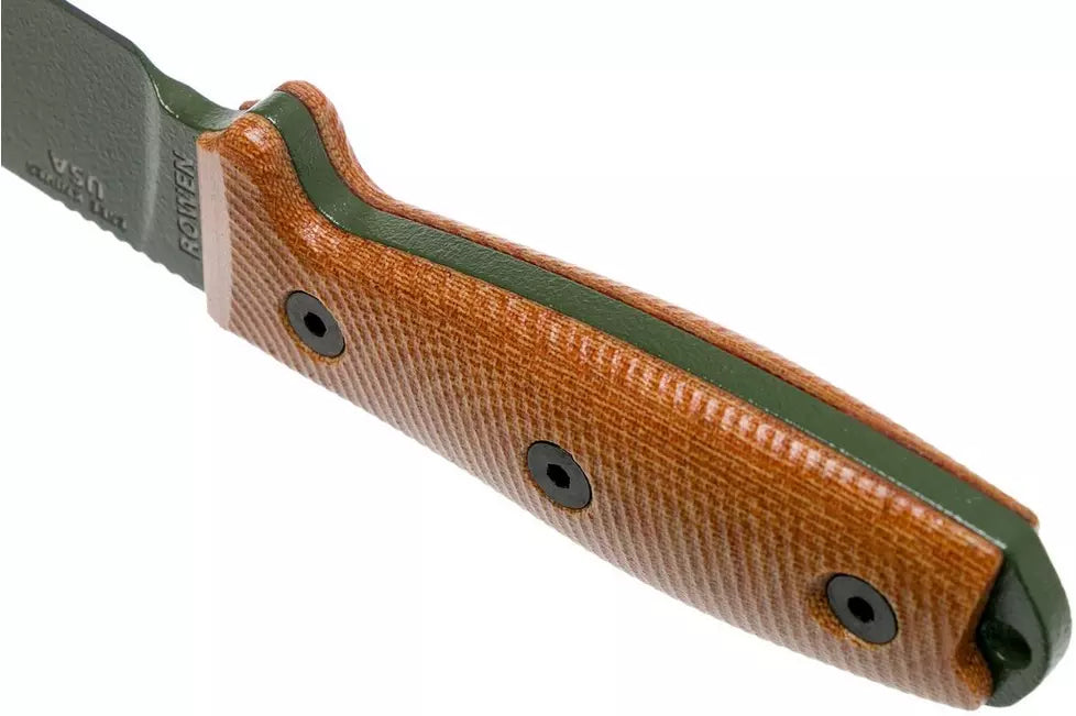 ESEE Knives 4 - 4POD-011 - 1095 Carbon Steel Green Blade - Natural Micarta 3D Handle - Black Sheath
