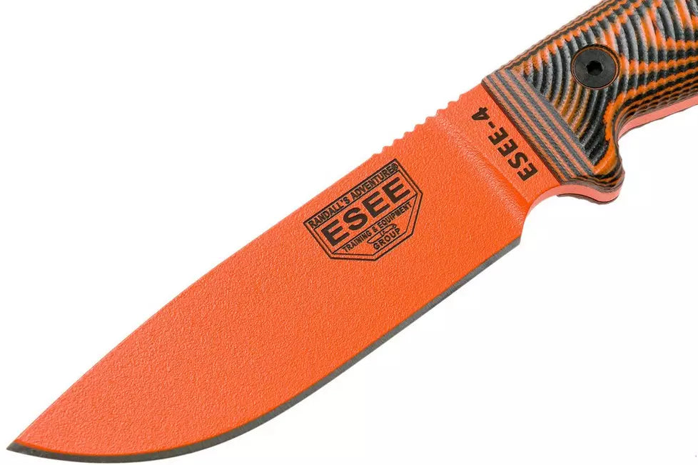 ESEE Model 4 3D G10 Orange Plain Edge Knife (4POR-006)
