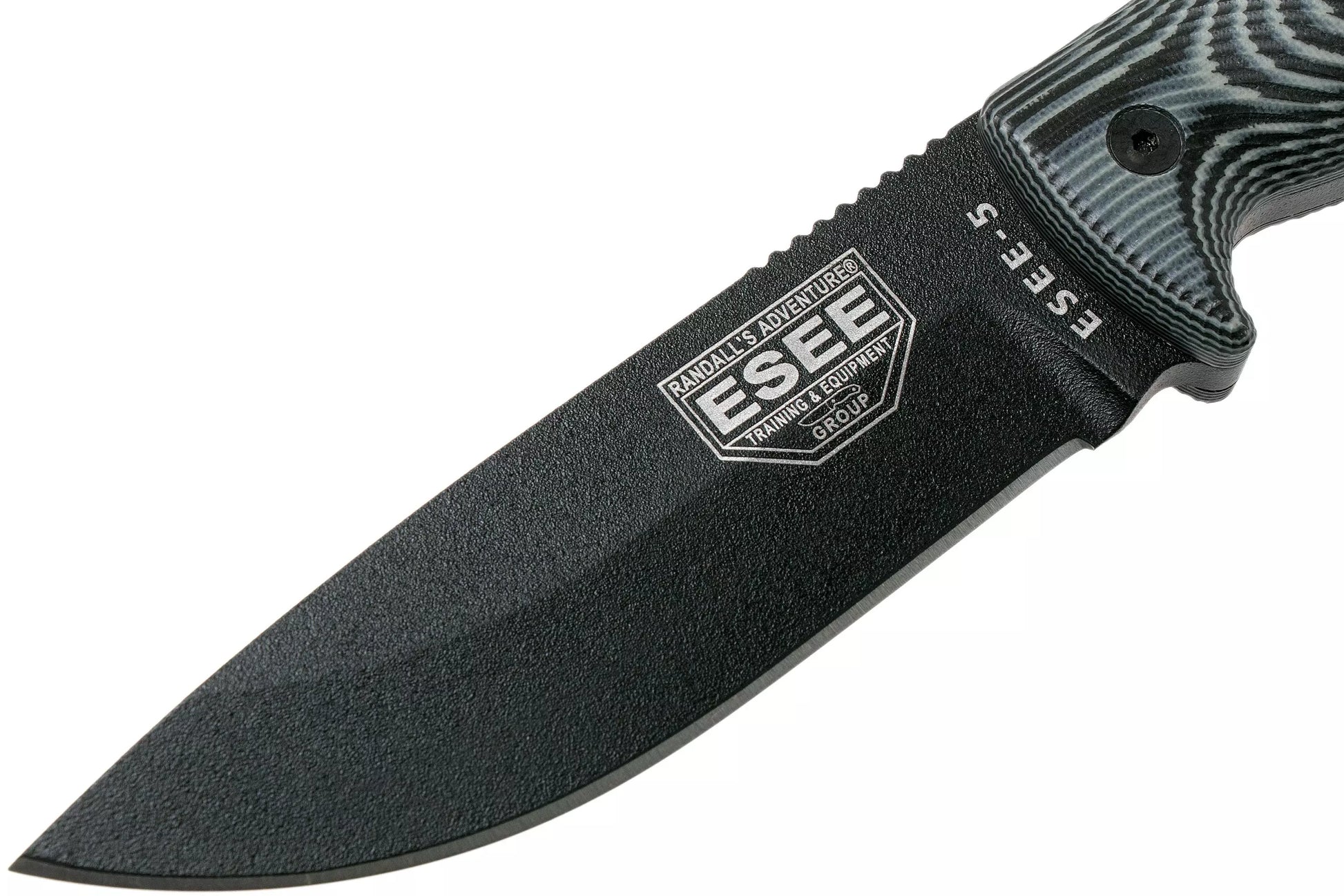 ESEE Model 5 Black Blade 3D Grey-Black G10 survival knife 5PB-002 kydex sheath + clip plate
