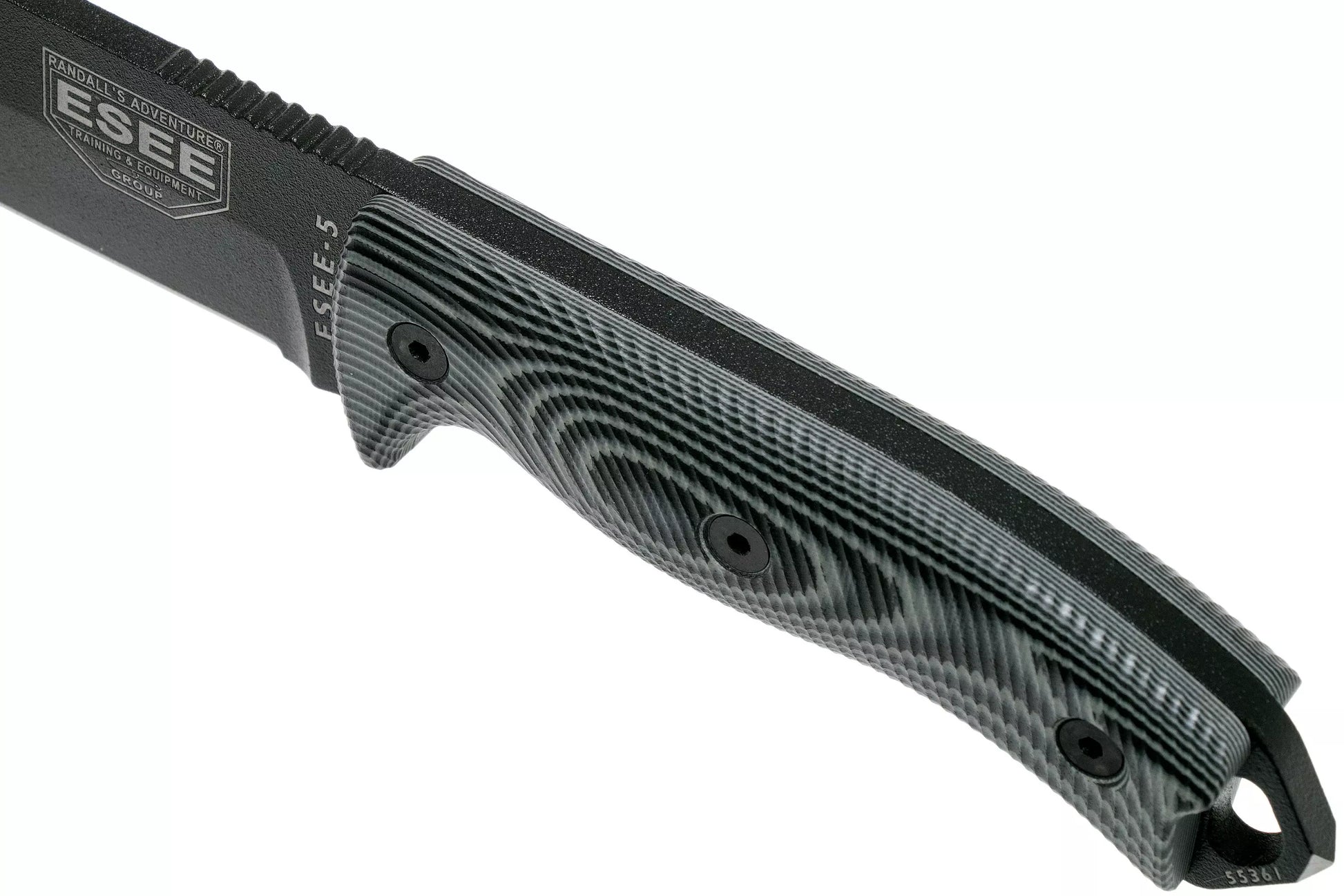ESEE Model 5 Black Blade 3D Grey-Black G10 survival knife 5PB-002 kydex sheath + clip plate
