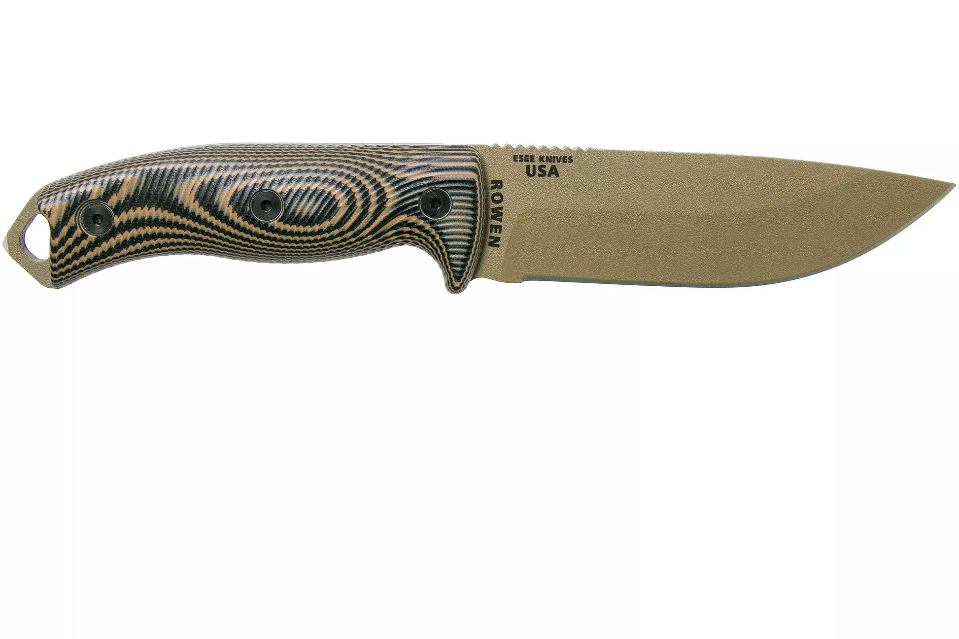 ESEE Model 5 Dark Earth Blade 3D Coyote-Black G10 survival knife 5PDE-005 kydex sheath + clip plate
