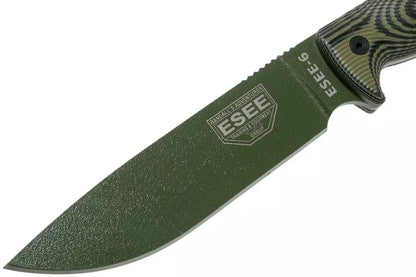 ESEE Model 6 3D OD Green Plain Edge / Black Sheath Knife