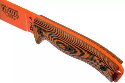 ESEE Model 6 Black/Orange G10 Powder Coated 1095HC Fixed Blade Knife 6POR-006
