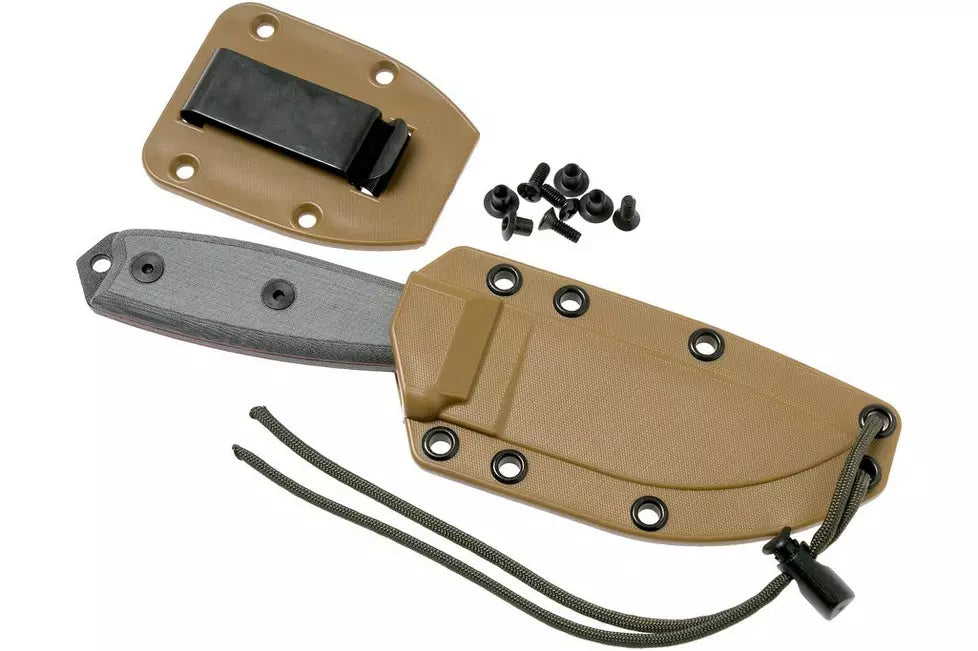 ESEE Model 3 serrated, grey handle 3S with sheath + clip
