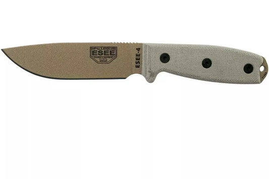 ESEE-4P-DT, Plain Edge (Desert Tan)
