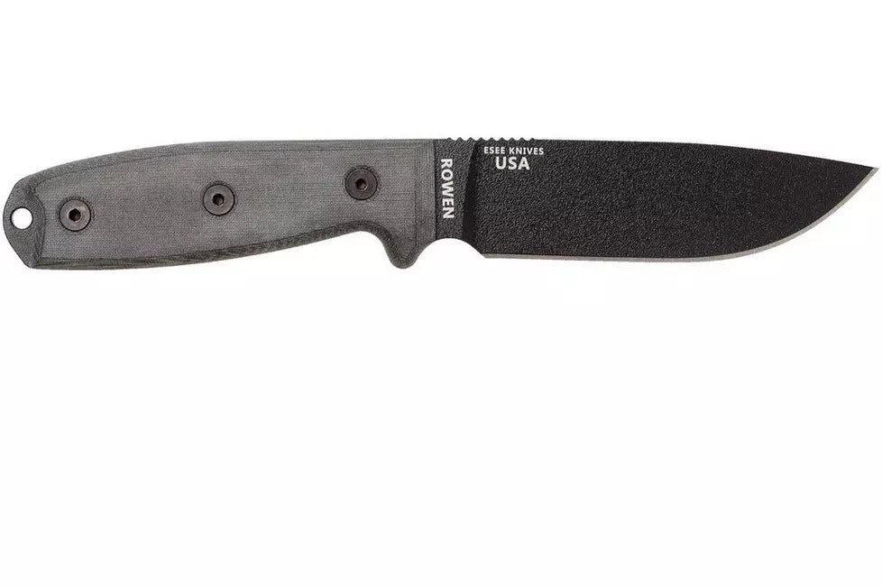 ESEE Model 4 Black Plain Edge / MOLLE Black Sheath Knife (4P-MB-B)
