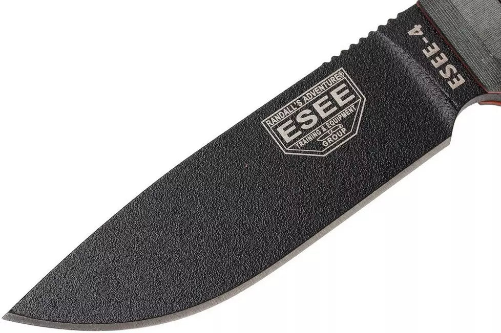 ESEE-4-Gray Micarta (4.5" Blk 1095) ESEE-4P-MB-B
