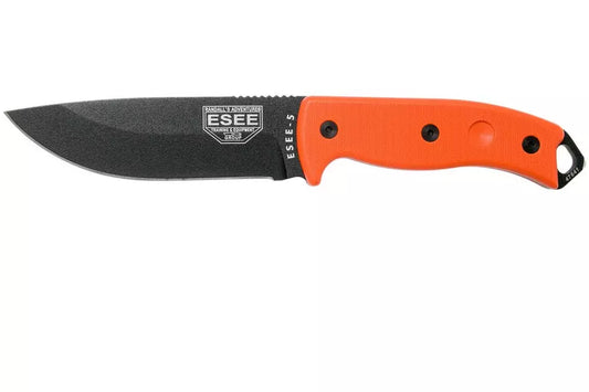 ESEE Knives Model 6 - 5.75" Black 1095HC Steel Blade Black Micarta Handle 
