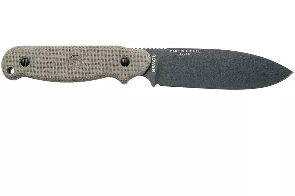 ESEE Knives ESEE-LS-P-TG Laser Strike Gunsmoke Gray Drop Point - Micarta Handle with Storage - Black Kydex Sheath
