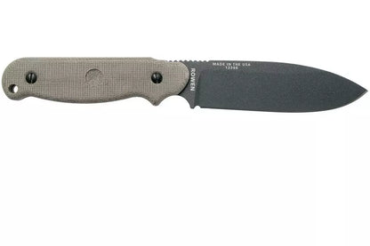 ESEE Knives ESEE-LS-P-TG Laser Strike Gunsmoke Gray Drop Point - Micarta Handle with Storage - Black Kydex Sheath
