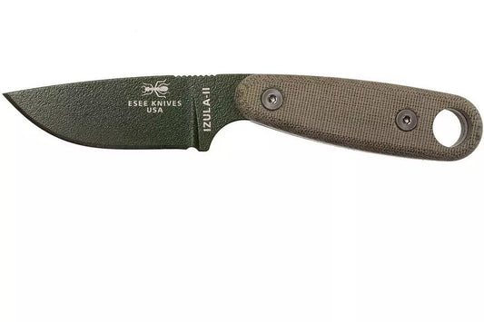 ESEE knives Izula II olive green fixed blade, survival kit

