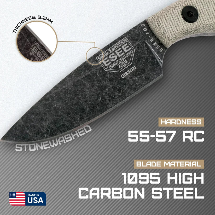 ESEE Camp Lore James Gibson ESJG3BO survival knife UK