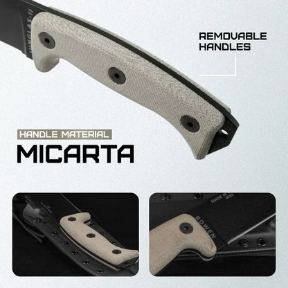 ESEE Junglas II fixed blade knife with ESEE logo – ESEE-JUNGLAS-II-E, rugged outdoor survival knife on neutral background.