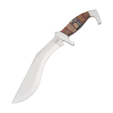 Frost CW650DW Red River Bowie Satin Fixed Blade Knife Brownwood Handles
