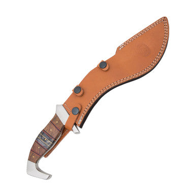 Frost CW650DW Red River Bowie Satin Fixed Blade Knife Brownwood Handles