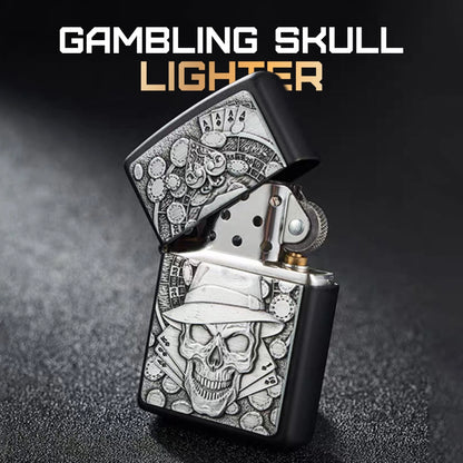 Zippo Windproof Lighter with Gambling Skull Design
