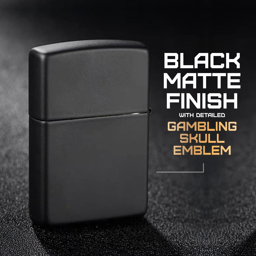 Zippo Windproof Lighter with Gambling Skull Design