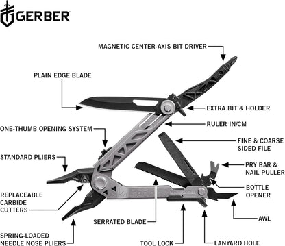 Gerber Center-Drive Black Multi-Tool with Bit Set | Heavy-Duty Multi-Tool – Mjoutdoorsgear UK