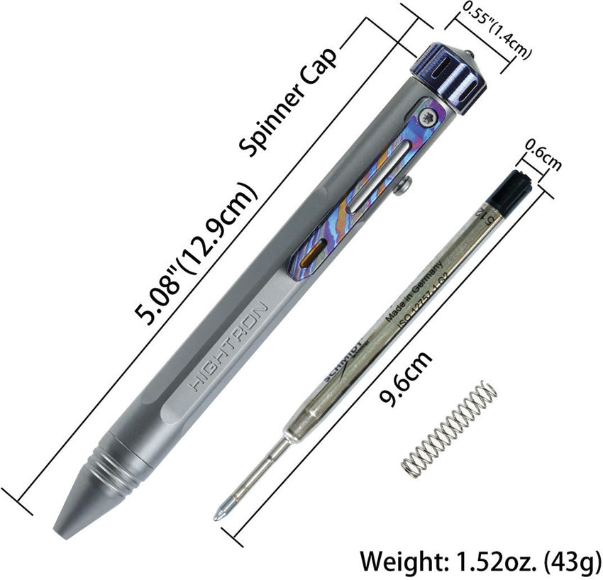 HIGHTRON Vortron Bolt Action Pen Gry/Zi - writing accessory - image 2